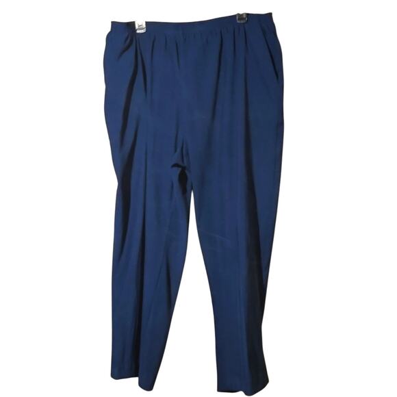 Alfred Dunner Navy Blue Elastic Waist Pants w/ Pockets 18W - Picture 1 of 8